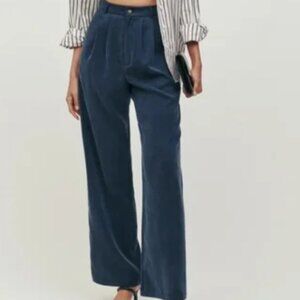 Reformation Mason Pants - Navy Blue Size 12